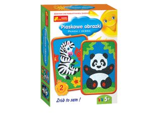 PIASKOWE OBRAZKI PANDA I ZEBRA RANOK