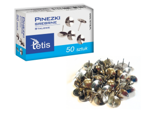 PINEZKI SREBRNE 50SZT  GP090-AS TETIS