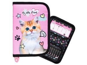 PIÓRNIK DWUKLAP BEZ WYP MY LITTLE FRIEND PINK CAT