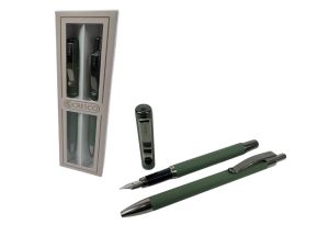 PIÓRO + DŁUGOPIS MASTER GUN W ETUI 28 MG-04 ZIELONY CRESCO