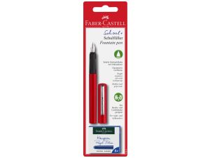PIÓRO WIECZNE CZERWONE + 6 NABOI  L/R FABER-CASTELL