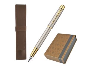 PIÓRO WIECZNE IM BRUSH SREBRNE GT+ ETUI PARKER