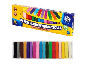 PLASTELINA KWADRATOWA 18 KOLORÓW ASTRA 