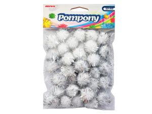 POMPONY METALICZNE 2CM SREBRNE POM23