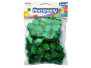 POMPONY METALICZNE 2CM ZIELONE POM25