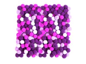 POMPONY POLIESTROWE 1 CM MIX  FIOLETOWY  120 SZT 