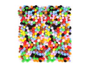 POMPONY POLIESTROWE MIX 7MM A'380 KSPO-019