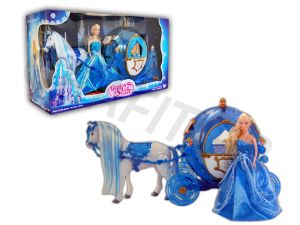 POWÓZ Z KONIEM 60CM I LALKA 29CM 216A