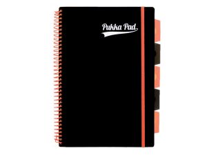 PROJECT BOOK A4 PP NEON BLACK KRATKA POMARAŃCZOWY