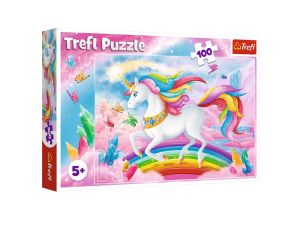 PUZZLE 100 W KRYSZTAŁOWYM ŚWIECIE JEDNORO  TREFL