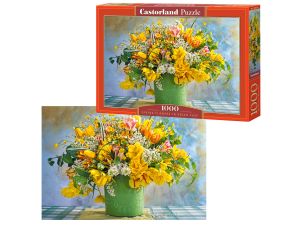 PUZZLE 1000 EL SPRING FLOWERS IN GREEN VASE CASTOR