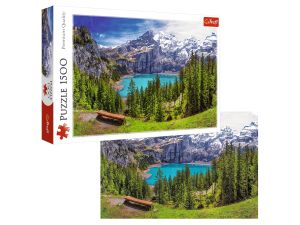 PUZZLE 1500 JEZIORO OESCHINEN LAPY SZWAJCARIA 