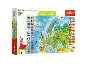 PUZZLE 160 EDUK. MAPA EUROPY 1558 TREFL