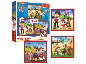 PUZZLE 3W1 WESOŁE PIESKI PAW PATROL 8675 TREFL