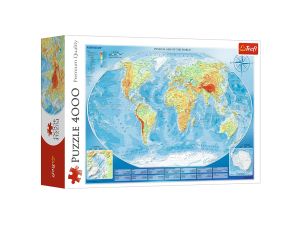 PUZZLE 4000 WIELKA MAPA FIZYCZNA ŚWIAT TREFL
