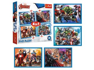 PUZZLE 4W1 ODWAŻNI AVENGERSI 34386 TREFL