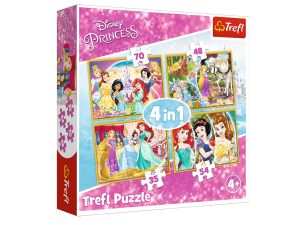 PUZZLE 4W1 RADOSNY DZIEŃ KSIĘŻNICZEK 34309 TREFL