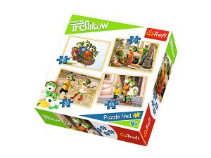 PUZZLE 4W1 TREFL 34271  PRZYGODY TREFLIKOW