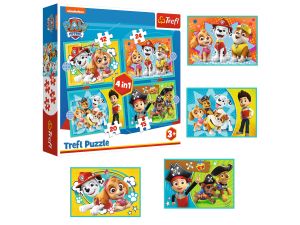 PUZZLE 4W1 WESOŁA EKIPA PSIEGO PATROLU 34346 TREFL