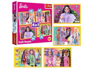 PUZZLE 4W1 WESOŁY ŚWIAT BARBIE 34626 TREFL