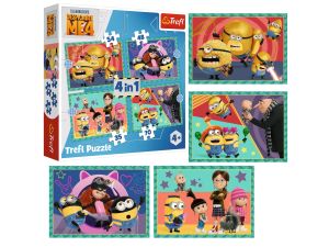 PUZZLE 4W1 ZWARIOWANE MINIONKI 34648 TREFL