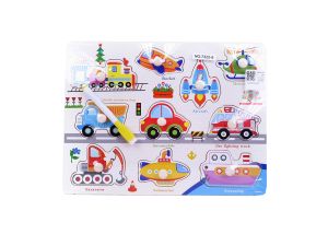 PUZZLE DREWNIANE POJAZDY CK010240 ICOM