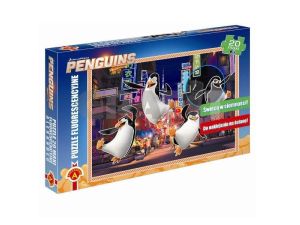 PUZZLE FLUORESCENCYJNE 20 MAXI PINGWINY Z MADAGASK