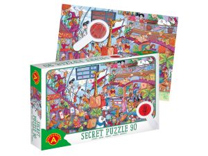 PUZZLE OBSERWACYJNE Z LUPĄ 90ELEM. LOTNISKO ALEXAN