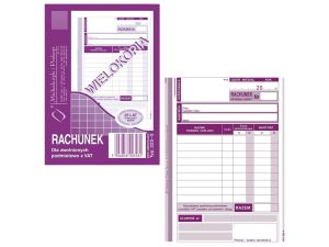 RACHUNEK A6 DLA ZWOLNIONYCH Z VAT PION WIEL 222-5