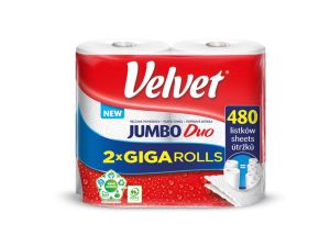 RĘCZNIK PAPIEROWY JUMBO DUO 2 WARSTWY 2 ROL 240 LISKÓW VELVET
