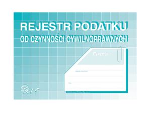 REJESTR PODATKU OD CZYNNOŚCI CYWILNOPRAWNYCH K19