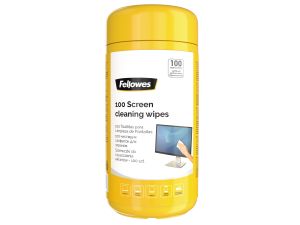 ŚCIERECZKI NASĄCZANE DO CZYSZCZENIA EKRANÓW 100 SZTUK FELLOWES