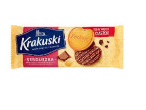 Ciastka Krakuski Serduszka w Czekoladzie 171g 