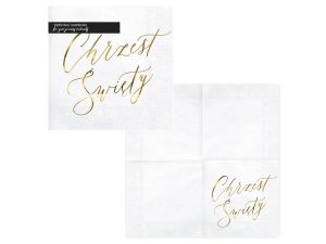 SERWETKI CHRZEST ŚWIĘTY BIAŁY 33X33CM A'20 PARTYDE