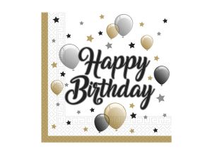 SERWETKI PAPIEROWE BALLONS HAPPY BIRTHDAY 33X33 