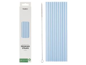 SŁOMKI PLASTIKOWE 23CM BŁĘKITNE OP/12SZT