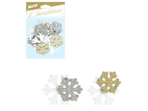 ŚNIEŻYNKI DEKORACYJNE 6SZT 4,5CM MIX 8886117 MFP