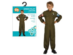 STRÓJ DLA DZIECI ZIELONY PILOT ROZM.120/130CM GODA