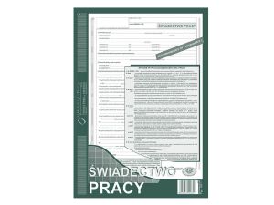 ŚWIADECTWO PRACY A4 501-1 