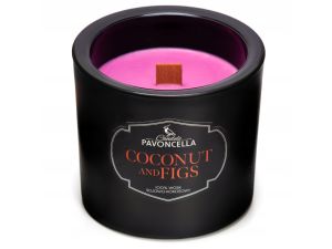 ŚWIECZKA COCONUT AND FIGS CZARNA 170G PAVONCELLA