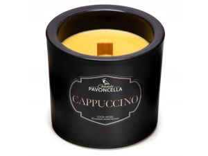 ŚWIECZKA SOJOWA CAPPUCCINO CZARNA 170G PAVONCELLA