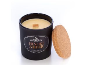 ŚWIECZKA SOJOWA HINOKI AMBER CZARNA 135G PAVONCELLA