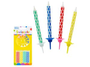 ŚWIECZKI URODZINOWE 24/12 4 KOL WZÓR DIAMENTOWY