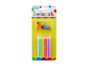ŚWIECZKI URODZINOWE SPIRALNY WZOR 12/12 8CM GODAN