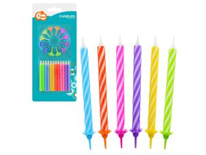 ŚWIECZKI URODZINOWE SPIRALNY WZÓR 24/12  6CM PF-SU