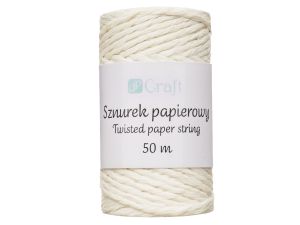 SZNUREK PAPIEROWY SKRĘCANY 50M ECRU