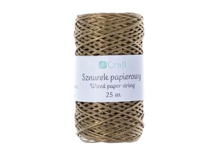 SZNUREK PAPIEROWY Z DRUCIKIEM ZŁOTY 25M DPSZ-013