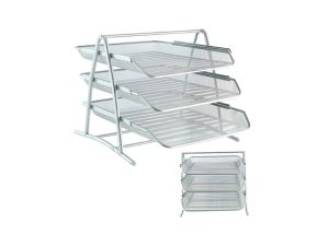 SZUFLADA PÓŁKI 3 SZT. SREBRNE METAL 