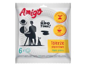 TALERZE PAPIEROWE JEDNORAZOWE 17CM 6 SZTUK AMIGO 
