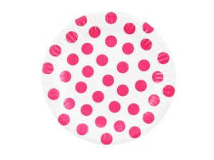 TALERZYKI PAPIER MAGENTA GROSZKI 18 CM 6 SZT GODAN